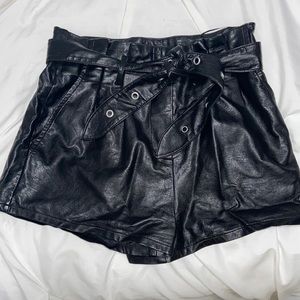Black Leather Shorts